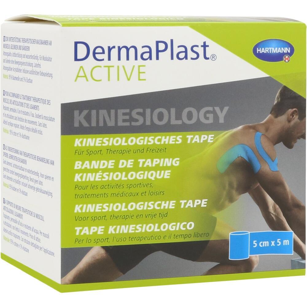 Ein Karton Kinesiologie-Tape für Sport, Therapie und Freizeit mit einem Mann auf der Verpackung.